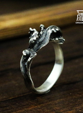 手工925纯银戒指环中国简约轻巧