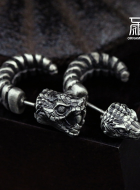 立体送男友朋克黑色精雕复古风