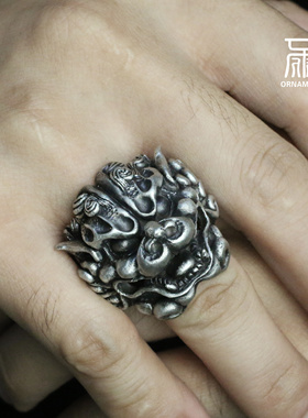 戒指图腾中国动物925纯银转运