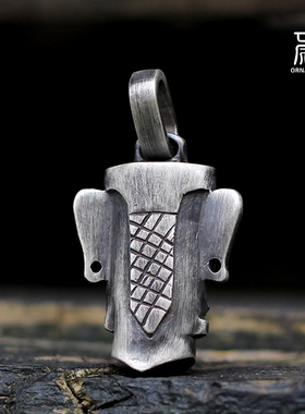 手工纯银面具钥匙扣吊坠项链