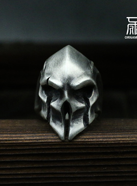 骷髅925纯银手工男士戒指新款