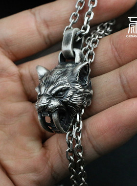 原创动物INS纯银项链军牌风吊坠
