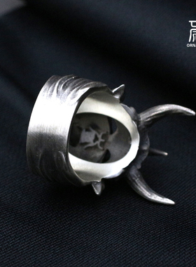 原创面具纯银男女款般若戒指环
