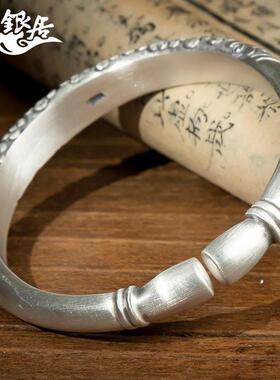 墨梅仿古手镯女阿爸手工梅花复古做旧原创设计马蹄形送母亲节妈妈