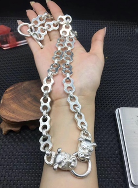 经典霸气925银斗牛犬男士潮流时尚新品银制男女项链长度60银链