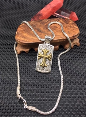 白铜镀银苗族银手工雕刻链子银链项链男女霸气银饰项链吊坠