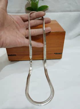新款银蛇骨项链情侣镀银