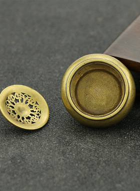 小香插仿古纯铜香炉茶道铜香座