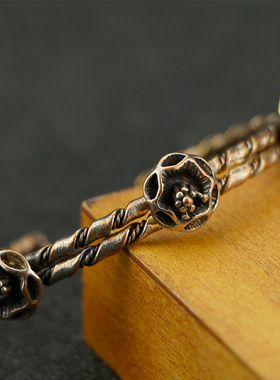 欧美时尚经典开口纯铜花朵手饰