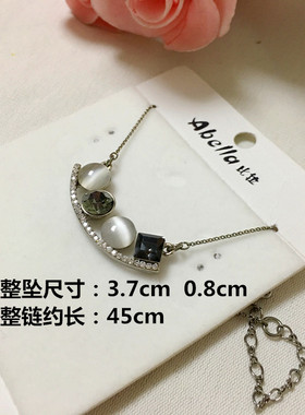 饰品复古灰色水晶防过敏短链