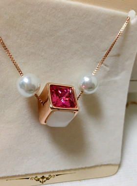 饰品玫瑰金色珍珠猫眼防过敏短链