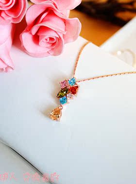 威妮华饰品比拉多彩奢华水晶女神新款项链短链防过敏限量