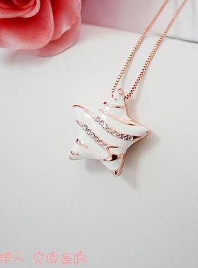 饰品玫瑰金水晶防过敏短链