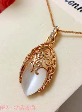 饰品玫瑰金色镂空泰国水晶短链