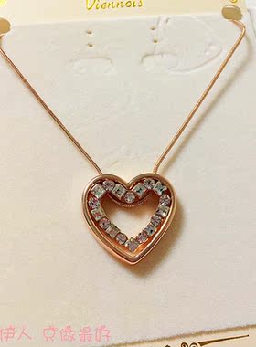 饰品玫瑰金色双层水晶短链