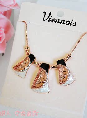 玫瑰金色贝壳串珠防过敏短链