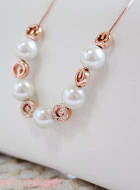 饰品玫瑰金防过敏短链