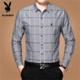 Осенняя хлопковая тонкая рубашка для отдыха, для среднего возраста, большой размер