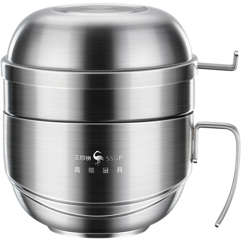 三四钢不锈钢饭盒316L食品级饭缸学生上班族食堂打饭专用碗快餐杯