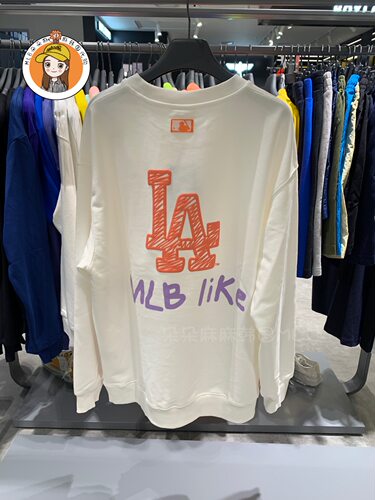 韩国MLB正品2020秋冬新款涂鸦卫衣NY洋基队长袖男女情侣T恤31MT08 - 图3