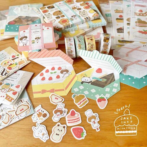 mizutama限定 日本古川纸工限量蛋糕店cake shop系列和纸便签贴纸 - 图0