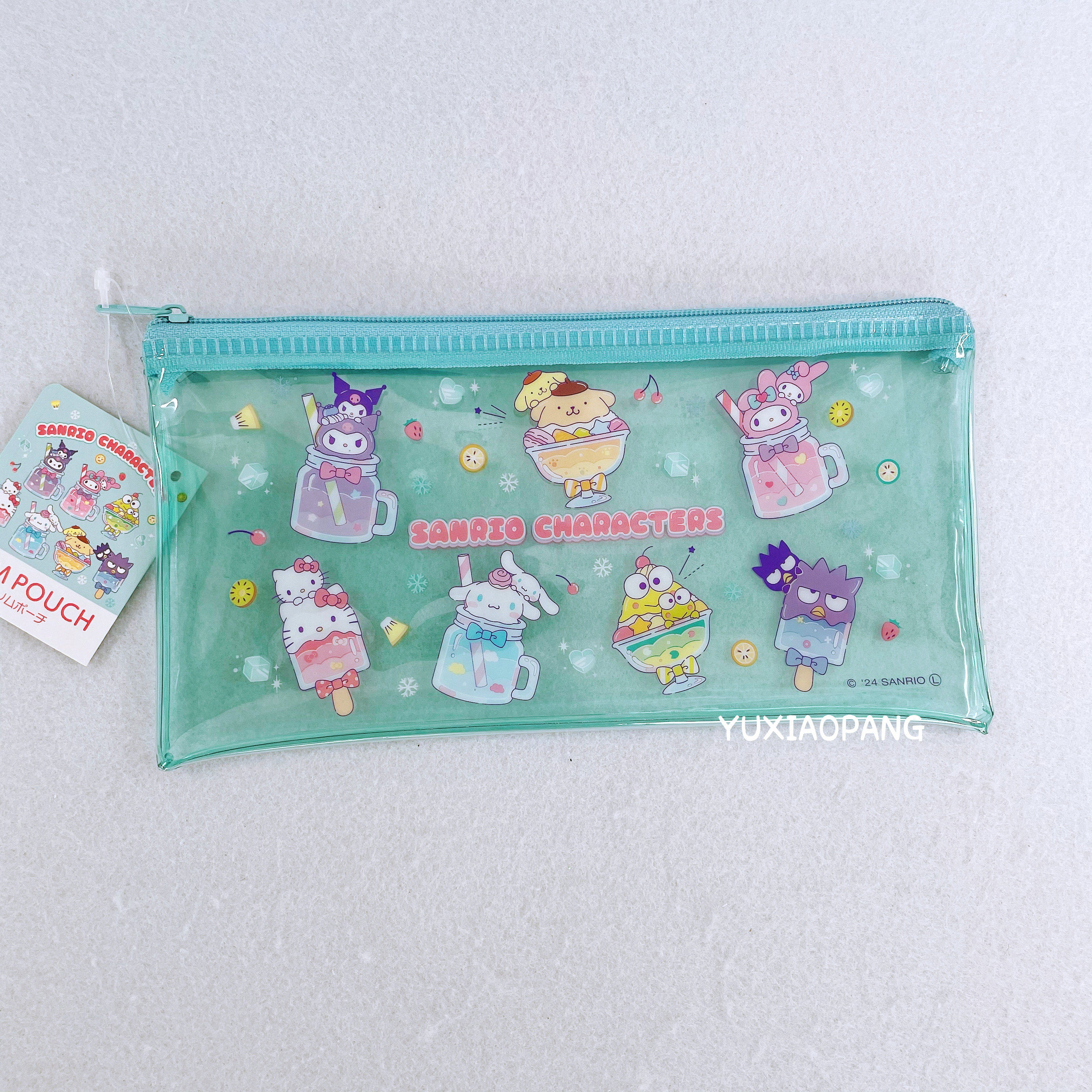 三丽鸥人物限定 日本 限量款PVC透明拉链收纳袋扁形笔袋,淘宝优惠券,粉丝福利购,淘宝优惠卷
