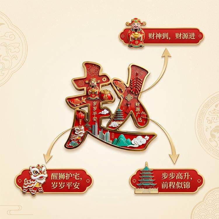 合金百家姓文创冰箱贴中国风创意金属磁吸门贴送礼品伴手礼装饰品,淘宝优惠券,粉丝福利购,淘宝优惠卷