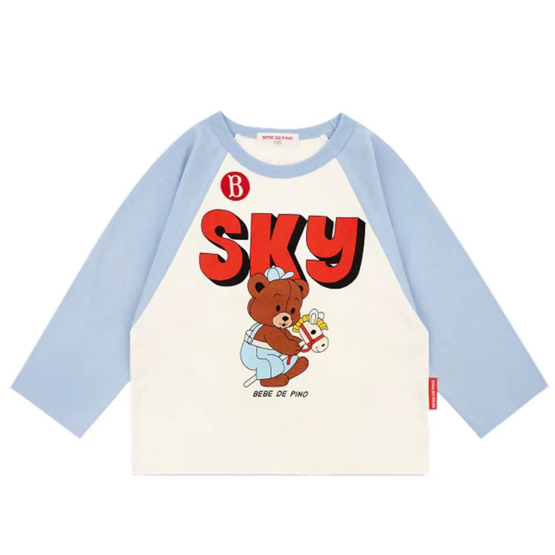 Babyking 25秋冬BE儿童长袖T恤男女童宝宝卡通印花上衣打底裤套装,淘宝优惠券,粉丝福利购,淘宝优惠卷