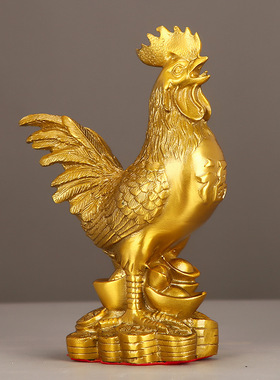 铜鸡摆件纯黄铜公鸡工艺品