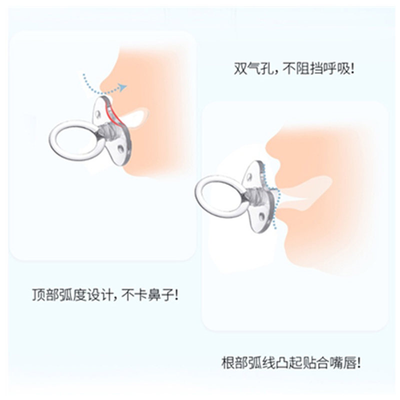 婴儿安睡型安抚奶嘴0-6-18个月圆头收纳盒全硅胶软安慰奶嘴假一岁