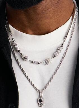 美女当家英国直邮2026新款时尚双层设计感ins超火帅气百搭男项链