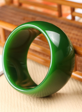 新疆和田玉碧玉加宽手镯