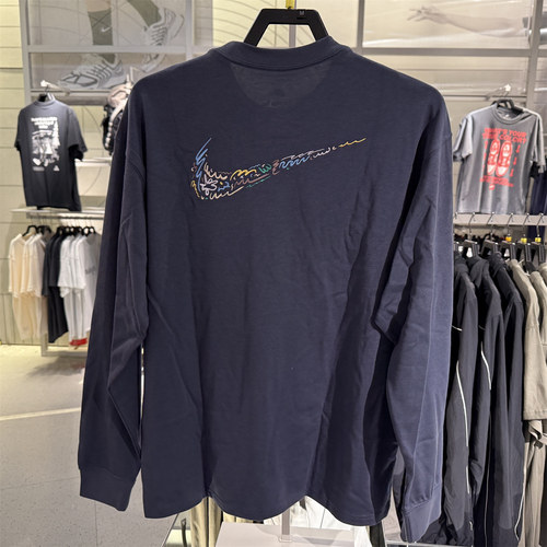 正品代购Nike耐克男子宽松休闲刺绣背标大勾针织衫T恤HQ8166-437 - 图3