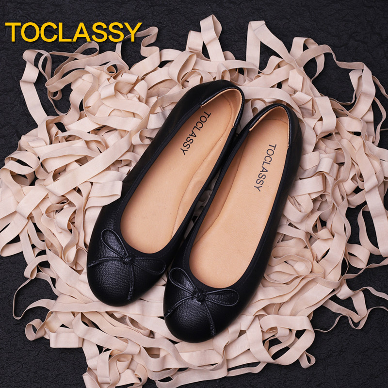 意大利小牛皮 黑色 法式手工芭蕾舞平底鞋 软底小皮鞋 大码女鞋,淘宝优惠券,粉丝福利购,淘宝优惠卷