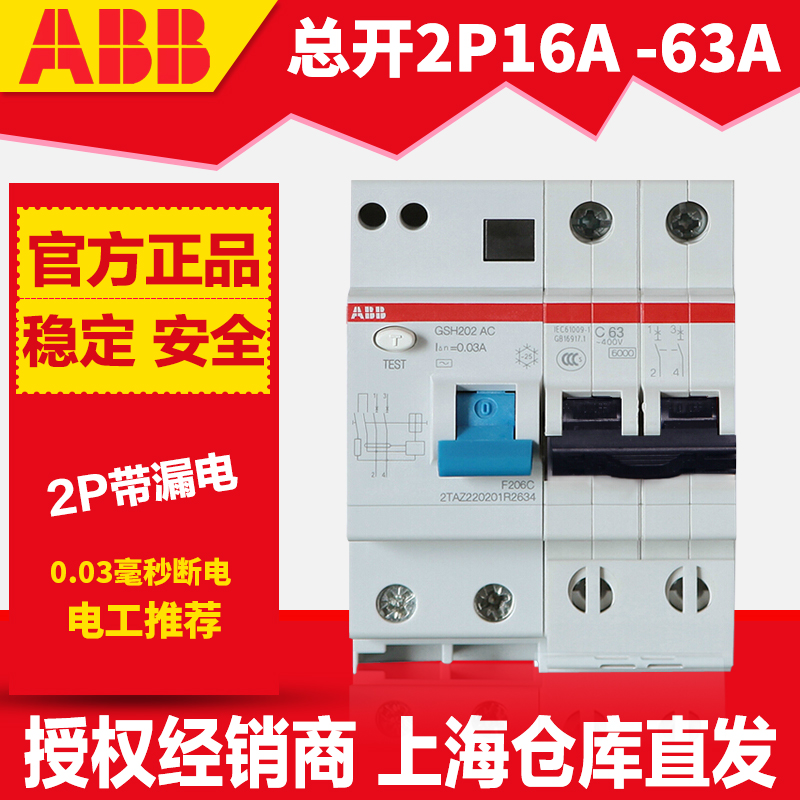 漏电保护器GSH202总电闸2P-C16A20A25A32A40A50A63A断路器空开 - 图2