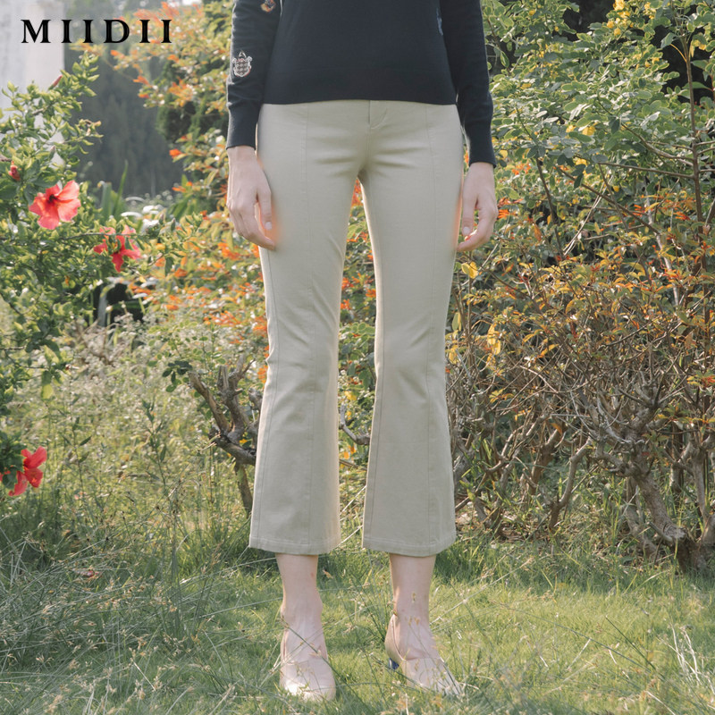 miidii /谜底初秋新品复古女喇叭裤 谜底休闲裤