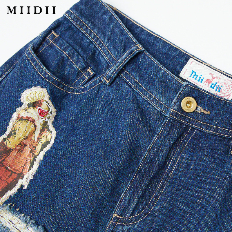 miidii /谜底秋冬新品戏剧牛仔裤 谜底牛仔裤