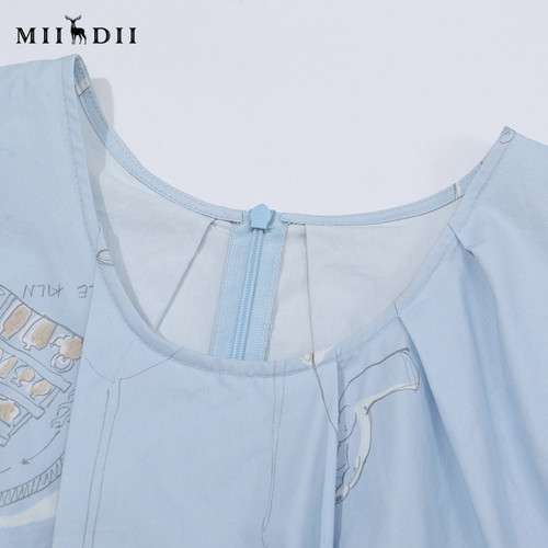 谜底连衣裙无袖女2025夏新品气质度假印花宽松H型中长裙252ML0609 - 图2