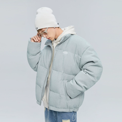 Демисезонный пуховик, трендовая спортивная бархатная куртка, оверсайз, увеличенная толщина