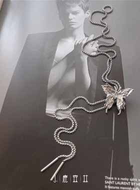 可抽拉立体蝴蝶小众夸张重工项链