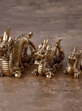 树脂招财汽车模型生肖青龙工艺品