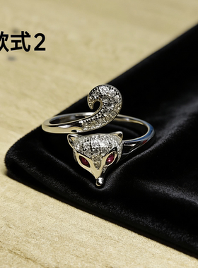 纯银食指时尚风镶钻首饰品