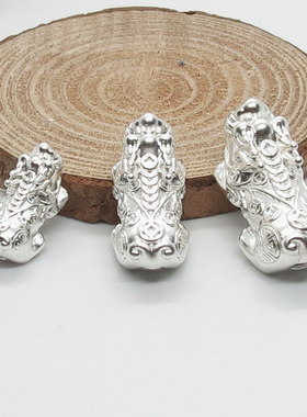 纯银招财进宝貔貅散珠红绳手链