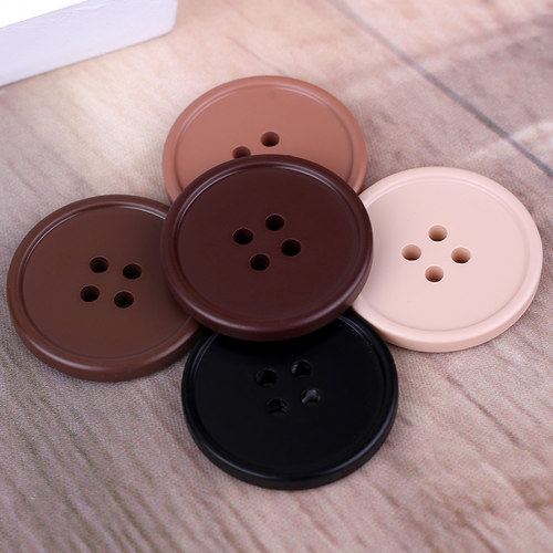 高档四眼圆形黑色西装纽扣咖啡焦糖米色卡其呢子大衣风衣外套扣子 - 图1
