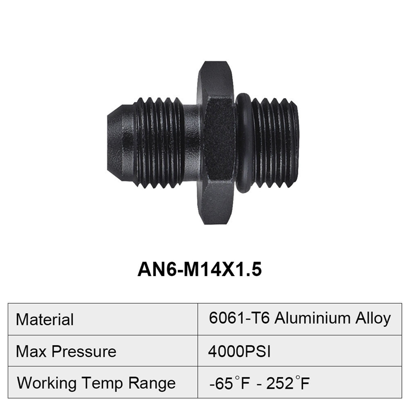 AN6an8AN10M12*1.5、M18*1.5、 M22*1.5变径接头油路转换变径接头 - 图0
