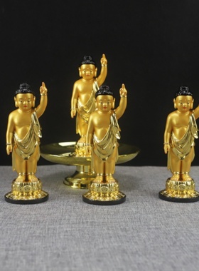 树脂小号贴金6英寸太子佛像浴佛像九龙浴佛节摆件