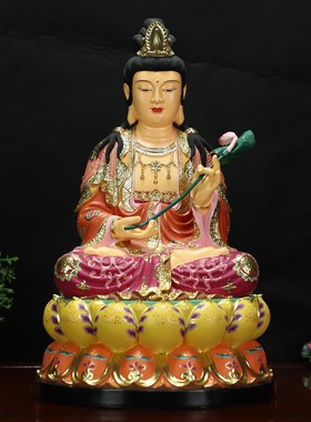 16寸佛堂针刺浮雕坐全莲大势至西方三圣摩诃萨大精进菩萨佛像摆件