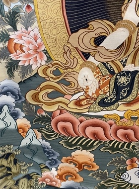 缂丝白度母唐卡