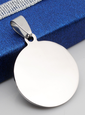 可刻字钛钢男女项链吊坠定制饰品