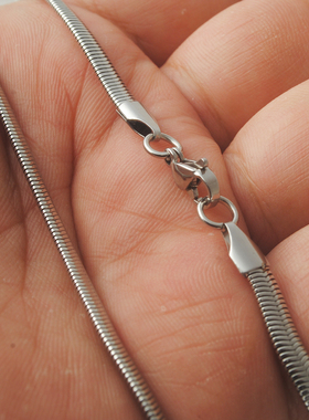 不锈钢男项链女生饰品扁蛇链链子